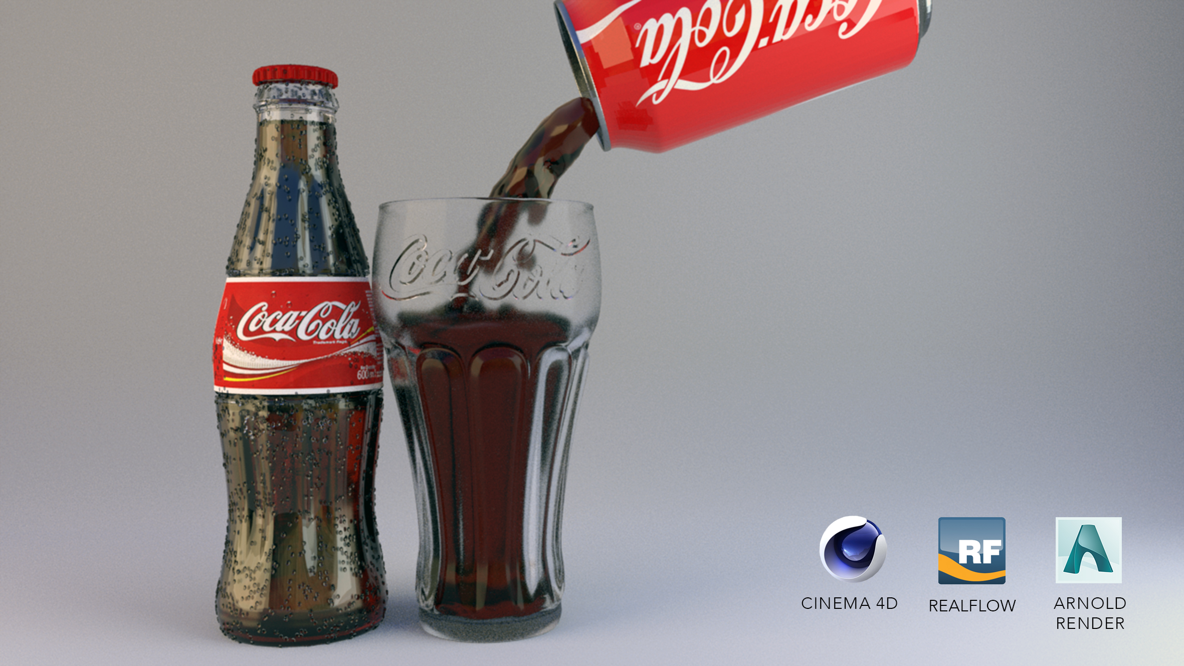 Coca Cola Ensemble mit Arnold Render